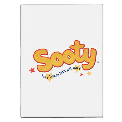 Sooty Yellow Text Logo A5 Hardcover Notebook
