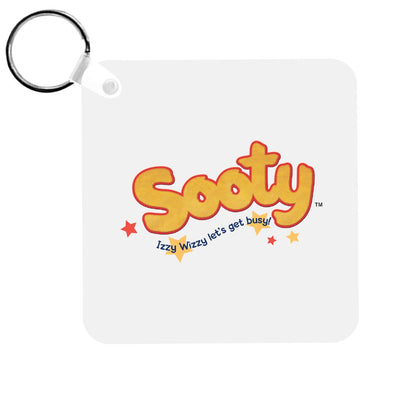 Sooty Yellow Text Logo Keyring