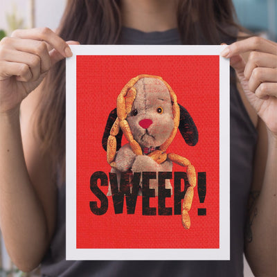 Sooty Sweep's Sausages A4 Black Text Print