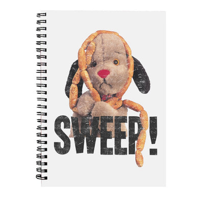 Sooty Sweep's Sausages A5 Spiral Black Text Print Notebook