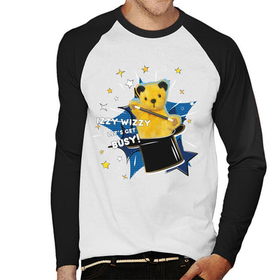 Sooty Top Hat Izzy Wizzy Let's Get Busy Men's Baseball Long Sleeved T-Shirt-Sooty's Shop