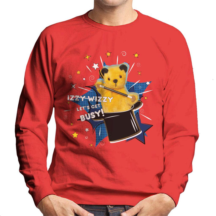 Sooty Top Hat Izzy Wizzy Let's Get Busy Men's Sweatshirt-Sooty's Shop