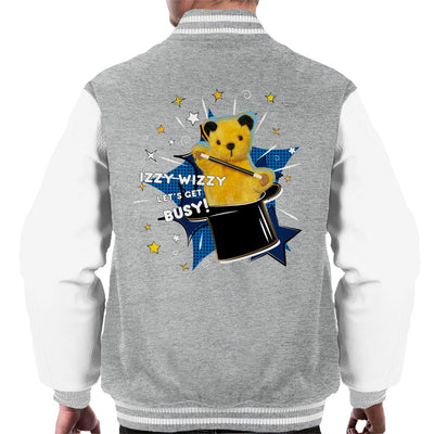 Sooty Top Hat Izzy Wizzy Let's Get Busy Men's Varsity Jacket-Sooty's Shop