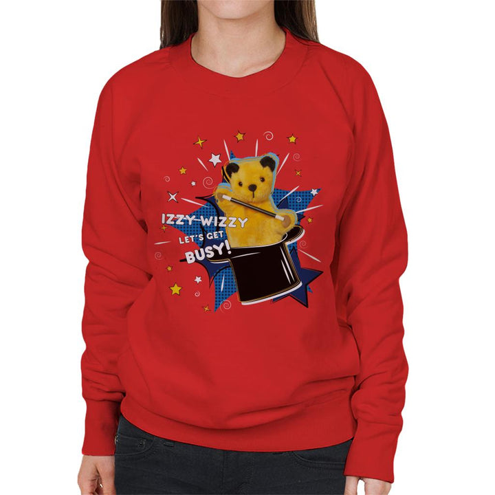 Sooty Top Hat Izzy Wizzy Let's Get Busy Women's Sweatshirt-Sooty's Shop