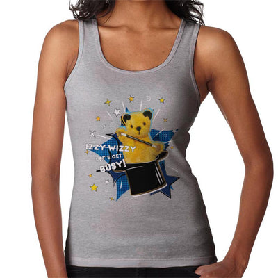 Sooty Top Hat Izzy Wizzy Let's Get Busy Women's Vest-Sooty's Shop