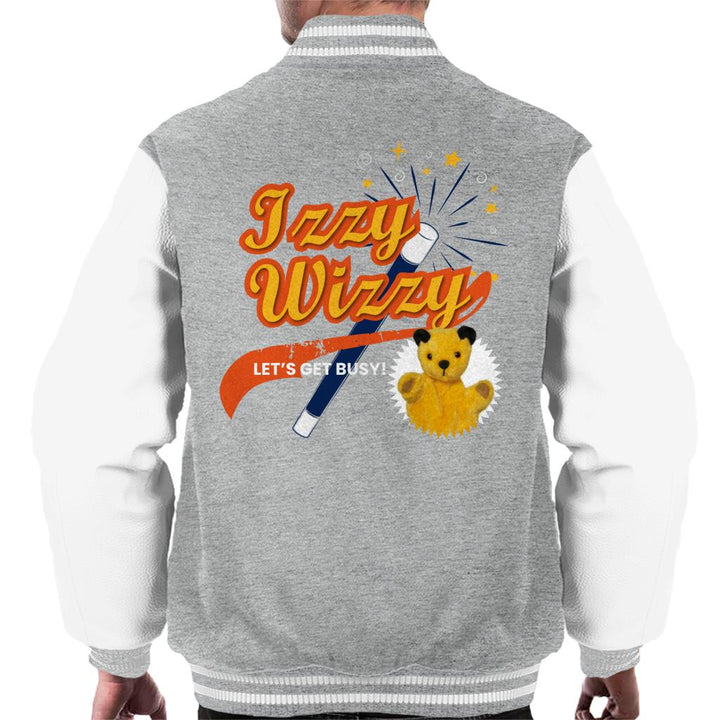Sooty Magic Wand Izzy Wizzy Let's Get Busy Men's Varsity Jacket-Sooty's Shop