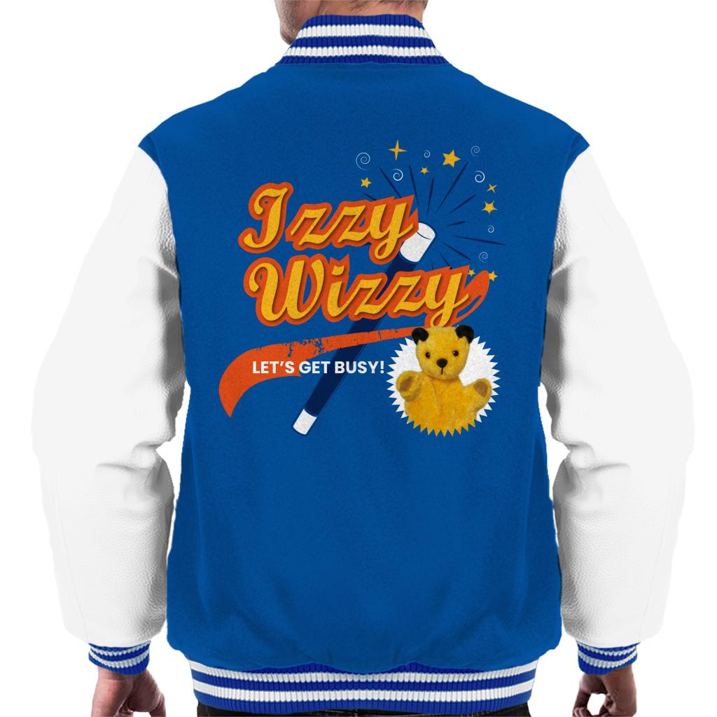 Sooty Magic Wand Izzy Wizzy Let's Get Busy Men's Varsity Jacket-Sooty's Shop