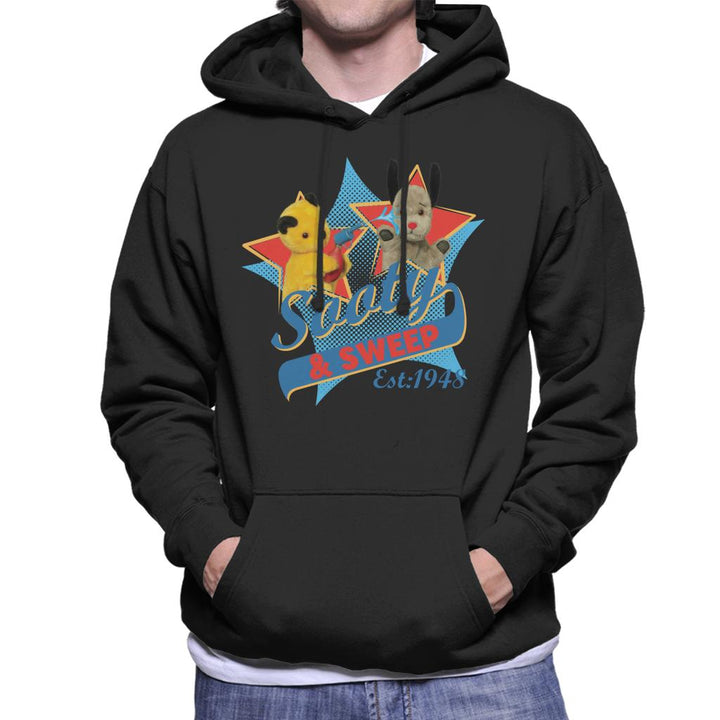Sooty & Sweep Retro Water Sprayer Men's Hooded Sweatshirt-Sooty's Shop
