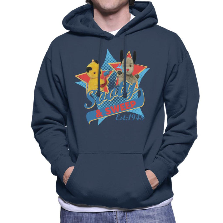 Sooty & Sweep Retro Water Sprayer Men's Hooded Sweatshirt-Sooty's Shop