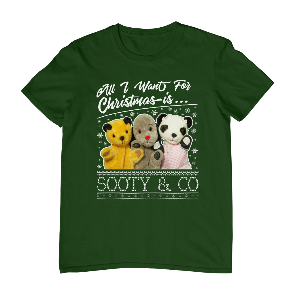 Sooty Christmas All I Want For Christmas Is Sooty And Co Men's T-Shirt