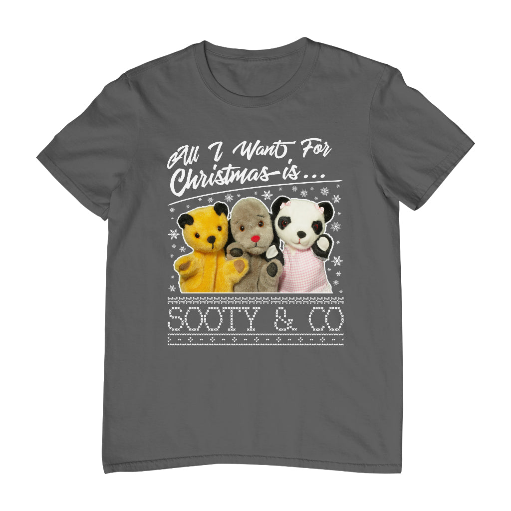 Sooty Christmas All I Want For Christmas Is Sooty And Co Men's T-Shirt