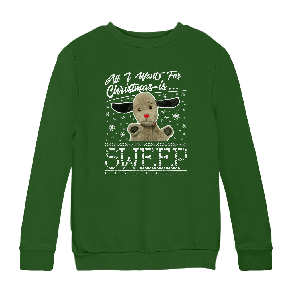 Sooty Christmas All I Want For Christmas Is Sweep Kids Sweatshirt