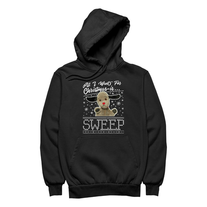 Sooty Christmas All I Want For Christmas Is Sweep Men's Hooded Sweatshirt
