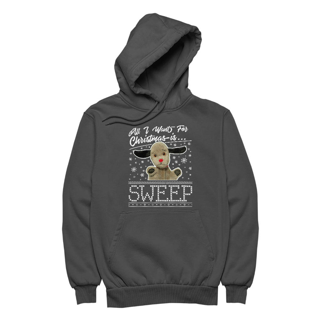 Sooty Christmas All I Want For Christmas Is Sweep Men's Hooded Sweatshirt