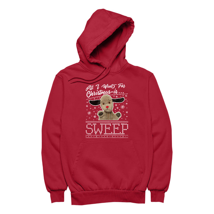 Sooty Christmas All I Want For Christmas Is Sweep Men's Hooded Sweatshirt