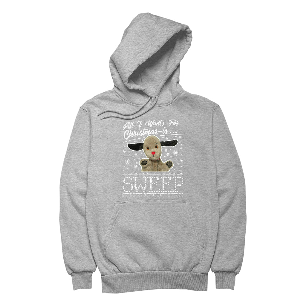 Sooty Christmas All I Want For Christmas Is Sweep Men's Hooded Sweatshirt
