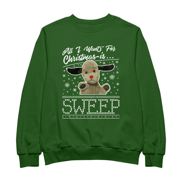 Sooty Christmas All I Want For Christmas Is Sweep Men's Sweatshirt