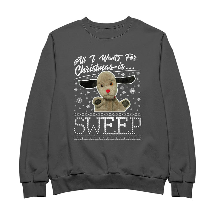 Sooty Christmas All I Want For Christmas Is Sweep Men's Sweatshirt