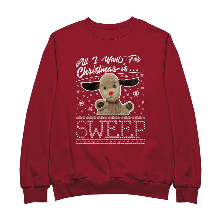 Sooty Christmas All I Want For Christmas Is Sweep Men's Sweatshirt