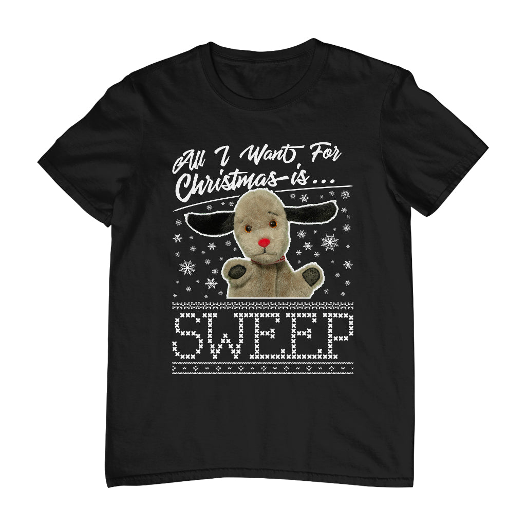 Sooty Christmas All I Want For Christmas Is Sweep Men's T-Shirt