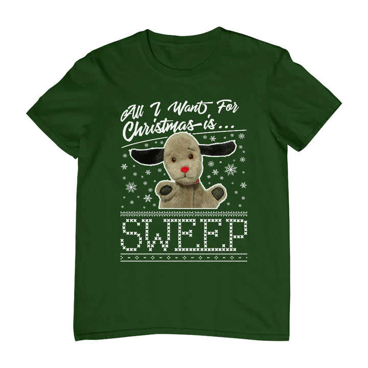 Sooty Christmas All I Want For Christmas Is Sweep Men's T-Shirt