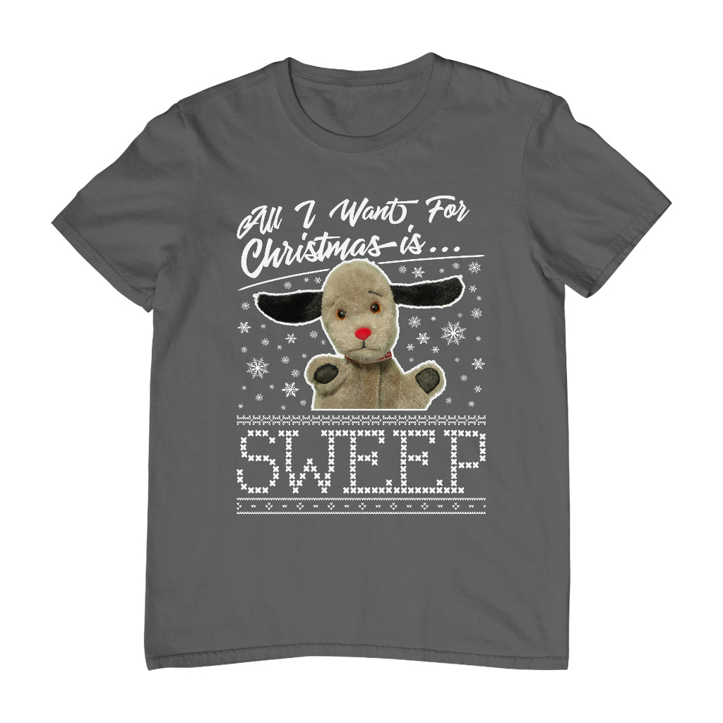 Sooty Christmas All I Want For Christmas Is Sweep Men's T-Shirt
