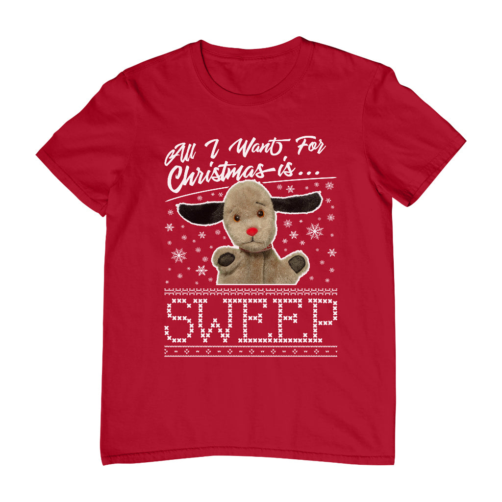 Sooty Christmas All I Want For Christmas Is Sweep Men's T-Shirt