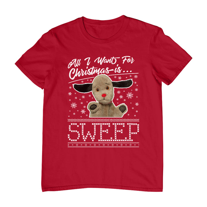 Sooty Christmas All I Want For Christmas Is Sweep Men's T-Shirt