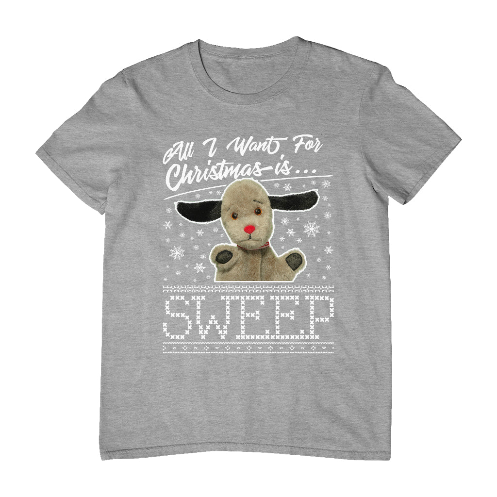 Sooty Christmas All I Want For Christmas Is Sweep Men's T-Shirt