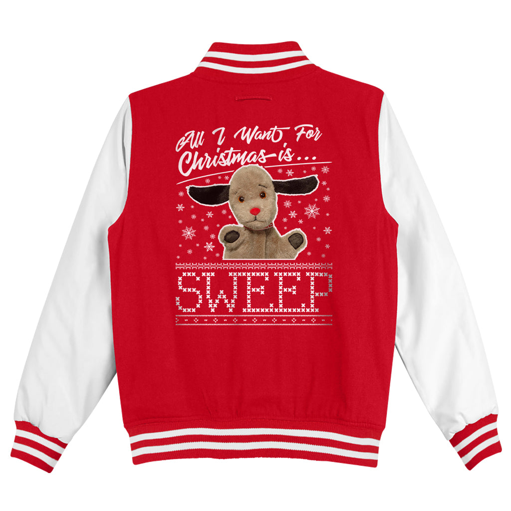 Sooty Christmas All I Want For Christmas Is Sweep Men's Varsity Jacket