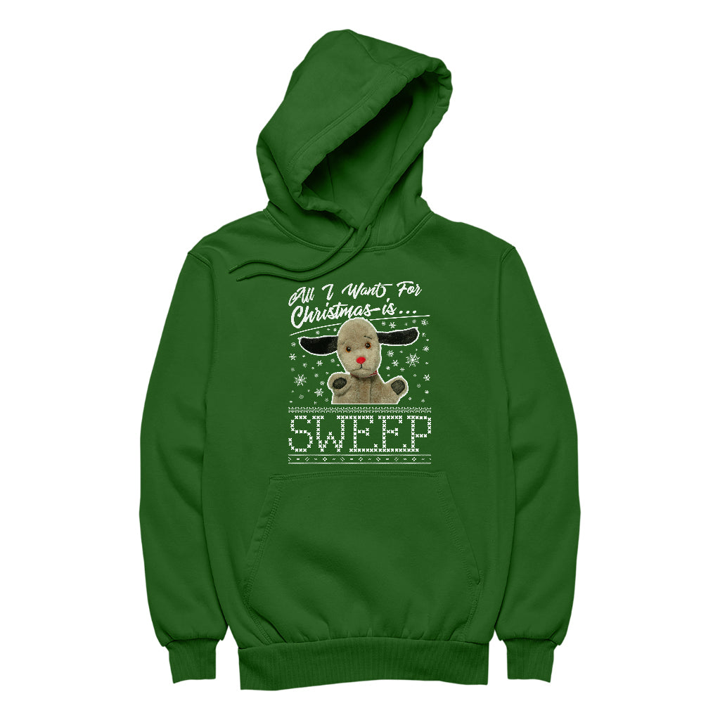 Sooty Christmas All I Want For Christmas Is Sweep Women's Hooded Sweatshirt