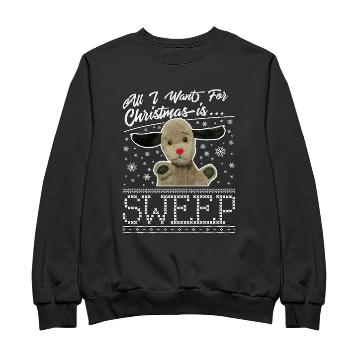 Sooty Christmas All I Want For Christmas Is Sweep Women's Sweatshirt