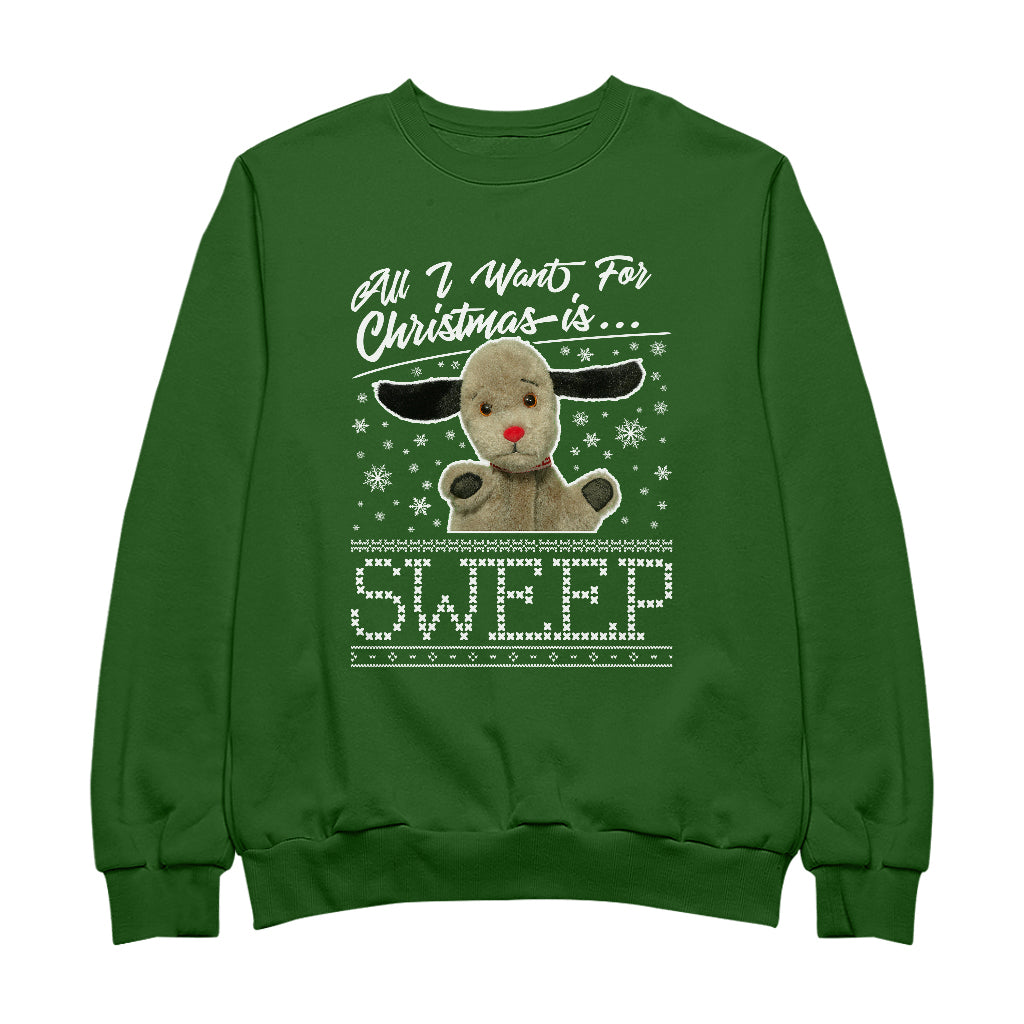 Sooty Christmas All I Want For Christmas Is Sweep Women's Sweatshirt