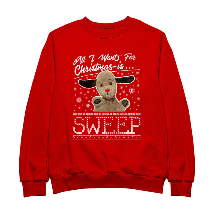 Sooty Christmas All I Want For Christmas Is Sweep Women's Sweatshirt