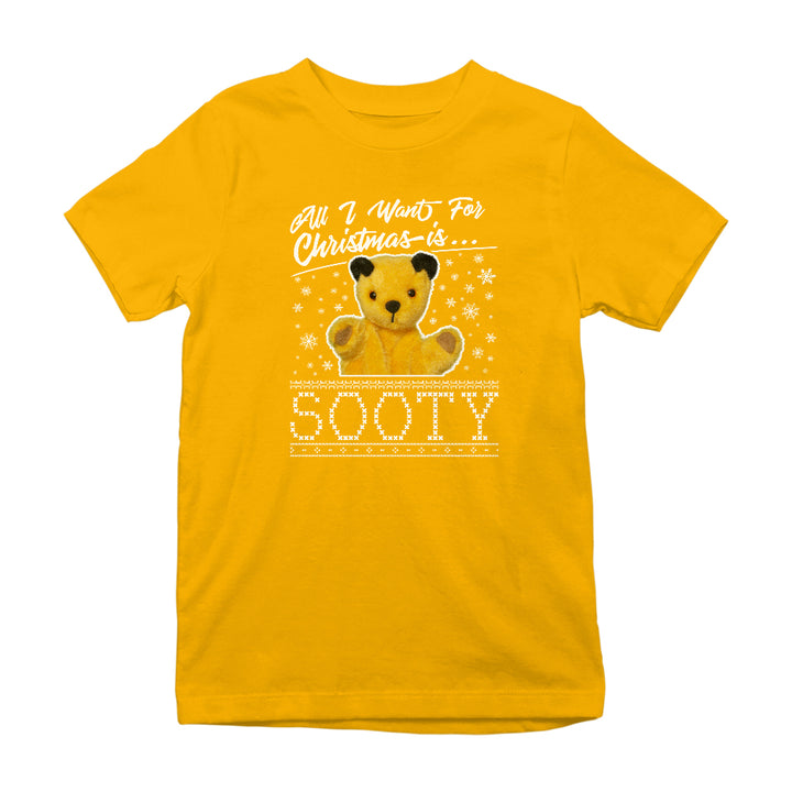 Sooty Christmas All I Want For Christmas Is Sooty Kids T-Shirt