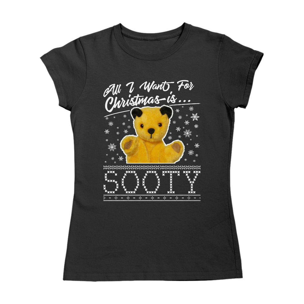 Sooty Christmas All I Want For Christmas Is Sooty Women's T-Shirt