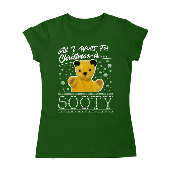 Sooty Christmas All I Want For Christmas Is Sooty Women's T-Shirt