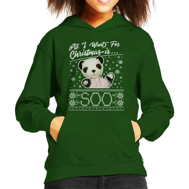 Sooty Christmas All I Want For Christmas Is Soo Kids Hooded Sweatshirt