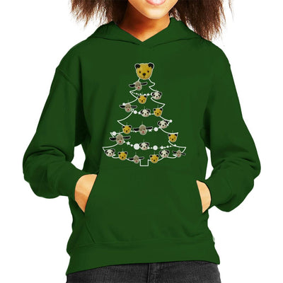 Sooty Christmas Tree White Silhouette Kid's Hooded Sweatshirt-Sooty's Shop