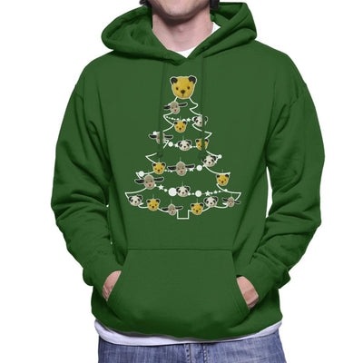 Sooty Christmas Tree White Silhouette Men's Hooded Sweatshirt-Sooty's Shop