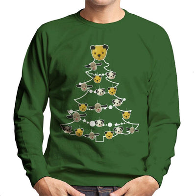 Sooty Christmas Tree White Silhouette Men's Sweatshirt-Sooty's Shop