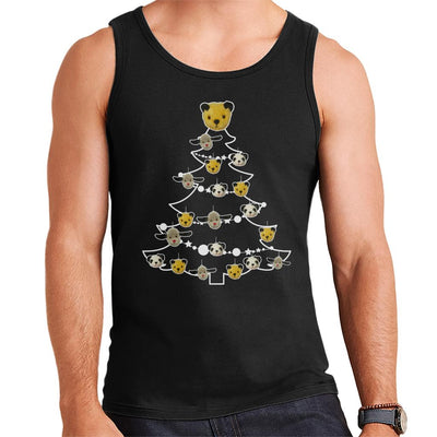 Sooty Christmas Tree White Silhouette Men's Vest-Sooty's Shop