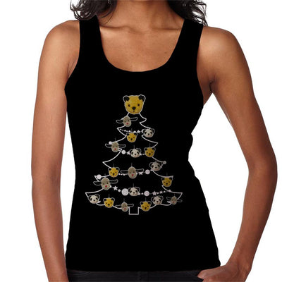 Sooty Christmas Tree White Silhouette Women's Vest-Sooty's Shop