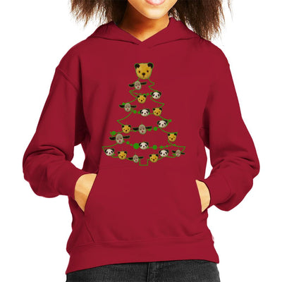 Sooty Christmas Tree Green Silhouette Kid's Hooded Sweatshirt-Sooty's Shop