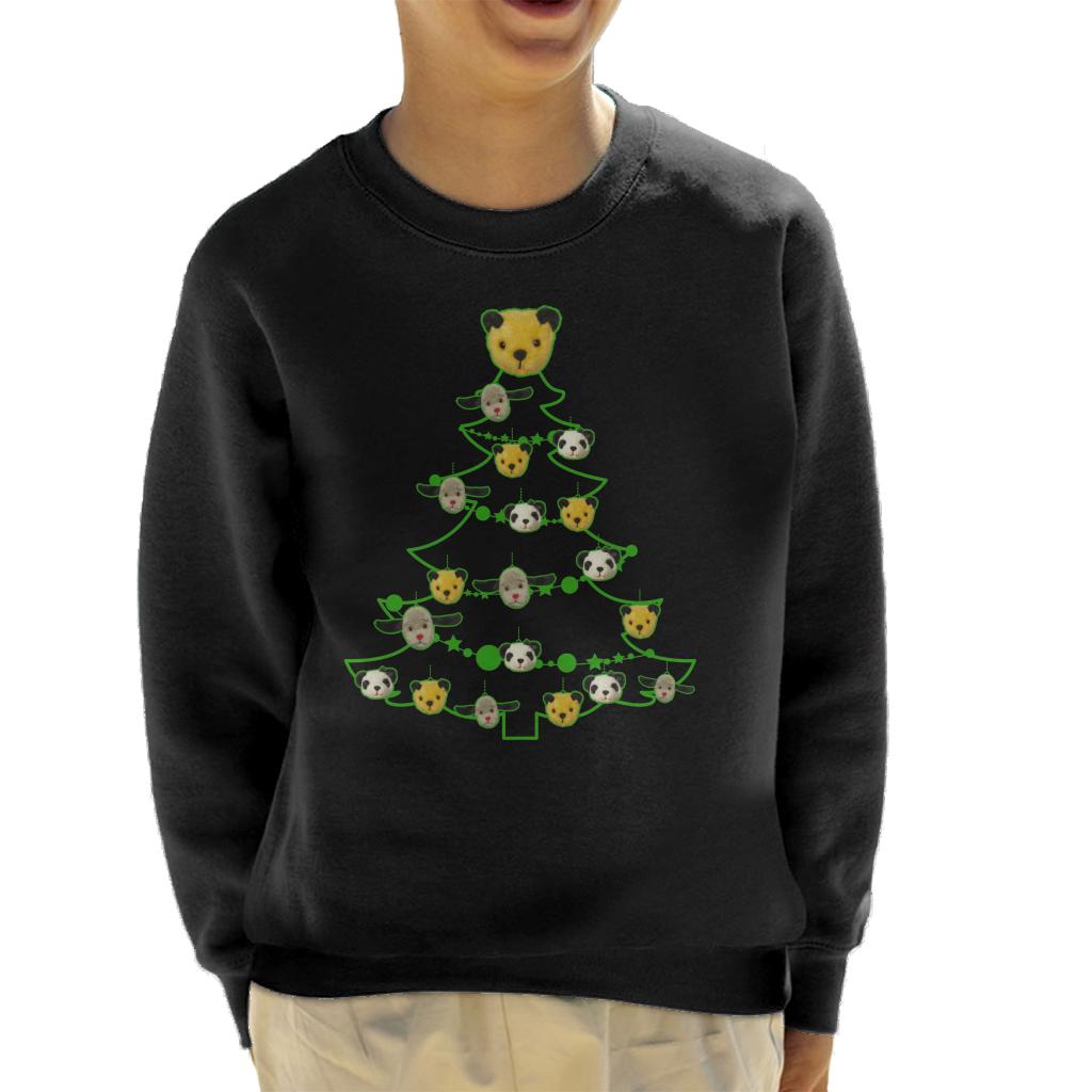 Sooty Christmas Tree Green Silhouette Kid's Sweatshirt-Sooty's Shop