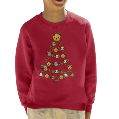 Sooty Christmas Tree Green Silhouette Kid's Sweatshirt-Sooty's Shop