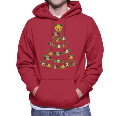 Sooty Christmas Tree Green Silhouette Men's Hooded Sweatshirt-Sooty's Shop