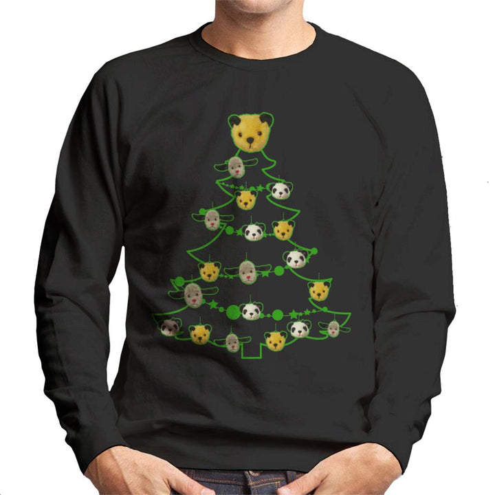 Sooty Christmas Tree Green Silhouette Men's Sweatshirt-Sooty's Shop