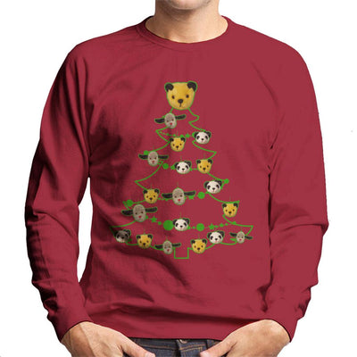 Sooty Christmas Tree Green Silhouette Men's Sweatshirt-Sooty's Shop