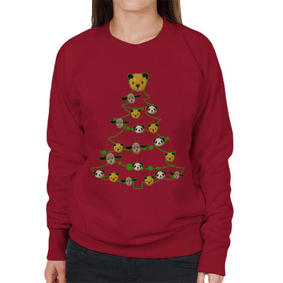 Sooty Christmas Tree Green Silhouette Women's Sweatshirt-Sooty's Shop